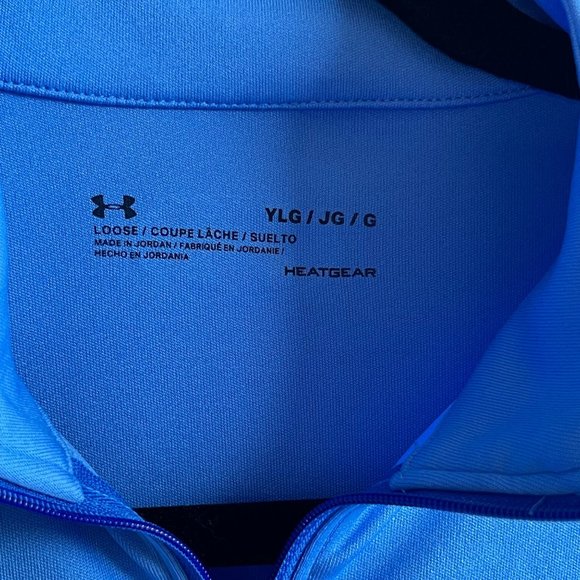 Under Armour Heat Gear Loose Large Logo 1/4 Zipper Long Sleeve Youth Large Shirt - Picture 5 of 7